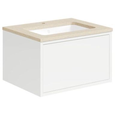 Gustavsberg Ducentic GB71DCVU60DHCC1100 Kommode 60 cm, hvit/beige stein, 1 blandebatterihull
