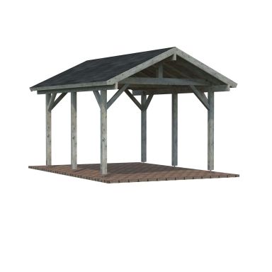 Palmako Robert Carport 16 m²/11,7 m², grå impregnerad