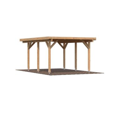 Palmako Karl Carport 18,4 m²/inv. 11,7 m², brun impregnerad