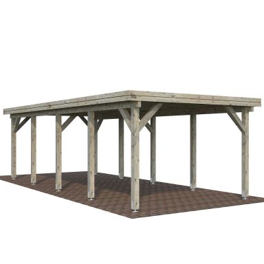 Palmako Karl Carport 27,4 m²/inv. 23,1 m², grå impregnerad