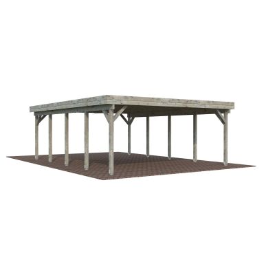 Palmako Karl Carport 45,7 m²/inv. 40,6 m², grå impregnerad