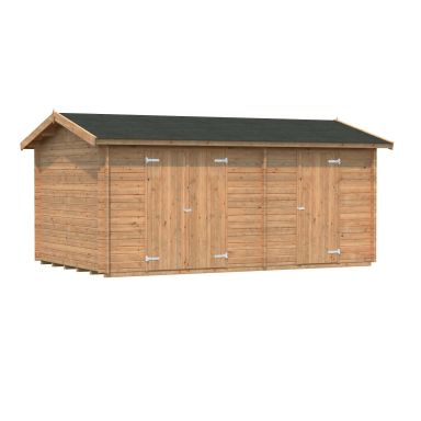 Palmako Jari Förråd 15 m²/inv. 14,5 m², brun impregnerad