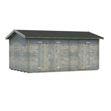 Palmako Jari Förråd 15 m²/inv. 14,5 m², grå impregnerad