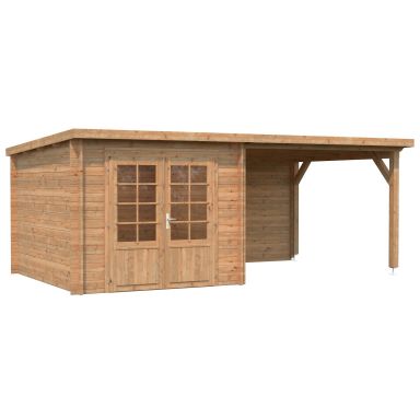 Palmako Ella Stuga 15,9 m²/inv. 6,9+8,2 m², utan golv, brun, impr.