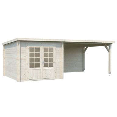 Palmako Ella Stuga 17,7 m²/inv. 6,9+10,0 m², utan golv, impr. natur