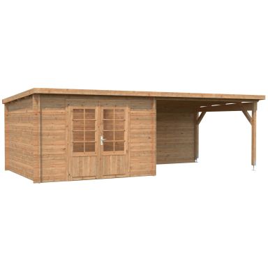 Palmako Ella Stuga 19,5 m²/inv. 8,7+10,0 m², utan golv, brun, impr.