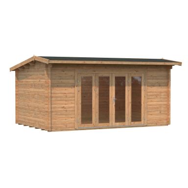 Palmako Ines Stuga 14,4 m²/inv. 13,7 m², brun impregnerad