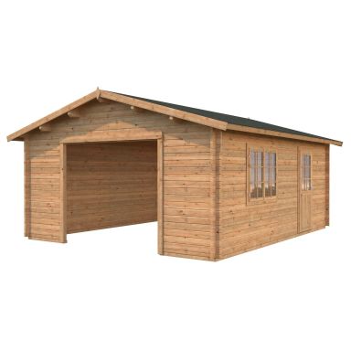 Palmako Roger Garage 24,8 m²/inv. 23,9 m², utan dörrar, brun, impr.