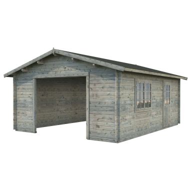 Palmako Roger Garage 24,8 m²/inv. 23,9 m², utan dörrar, grå, impr.