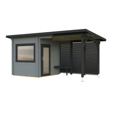 Palmako Sanna Bastu 10,5 m², Invändig 4,1 m², ljusgrå + antracit