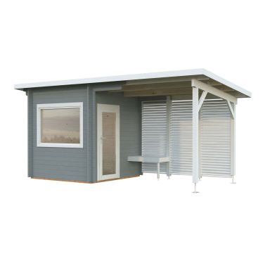Palmako Sanna Bastu 10,5 m², Invändig 4,1 m², ljusgrå + vit