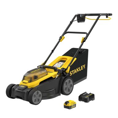 STANLEY SCMWP3401M1-QW Plæneklipper med batteri og oplader