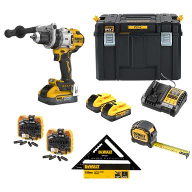Dewalt DCD1007H2AT-QW Slagborrmaskin med batterier, laddare & väska