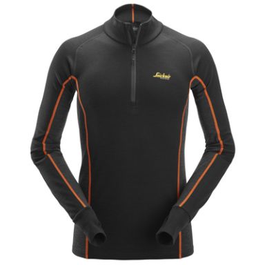 Snickers Workwear Stay Warm 9482 Superundertøy trøye svart, halv glidelås