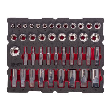Milwaukee 86336414 Hylsnyckelsats 1/2&quot, 42 delar