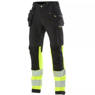 L.Brador 1021P Arbetsbyxa svart/hi-vis gul, klass 1
