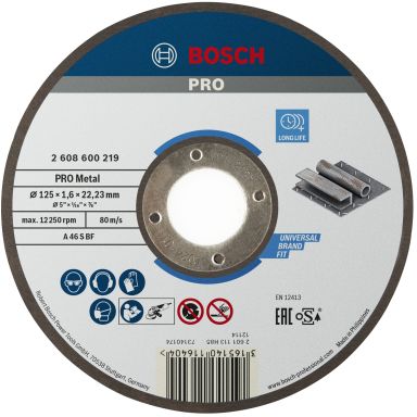 Bosch 2608600219 Kapskiva 125x1,6 mm, 6 mm