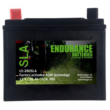 Endurance U1-280SLA Trädgårdsbatteri 12V, 26Ah, +V