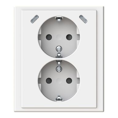 ABB Impressivo 302EUJ2USBC-884 Stikkontakt 2-veis, 2 x USB-C