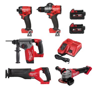 Milwaukee FPP5SEA-502B Kombikit med batteri och laddare