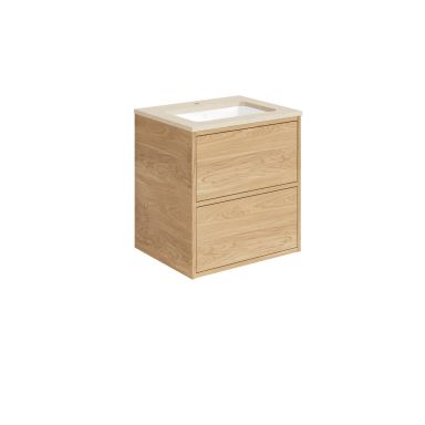 Gustavsberg Ducentic GB71DCVUD60ARCC11 Kommodpaket 60 cm, ljus ek/beige sten, för 1 singelhålsblandare