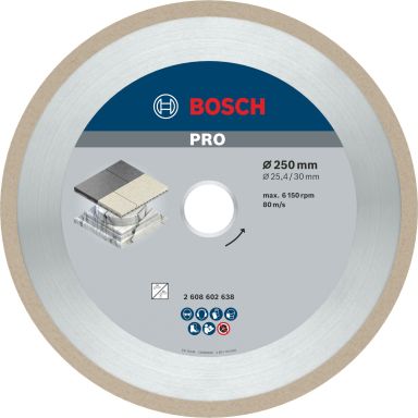 Bosch PRO Ceramic 2608602638 Diamantklinge 250x30/25,4 mm