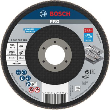 Bosch PRO X571 Lamellskiva för små vinkelslipar, 125mm, K60